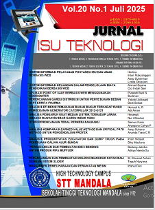 					View Vol. 20 No. 1 (2025): JURNAL ISU TEKNOLOGI
				
